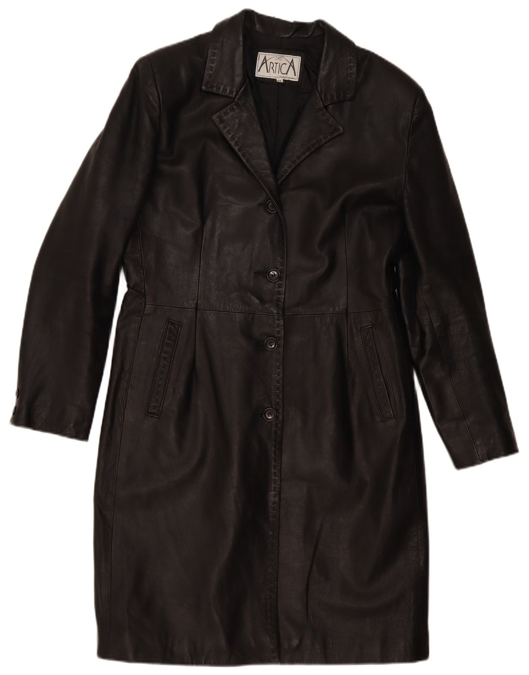Casaco de couro feminino vintage IT 48 XL couro preto