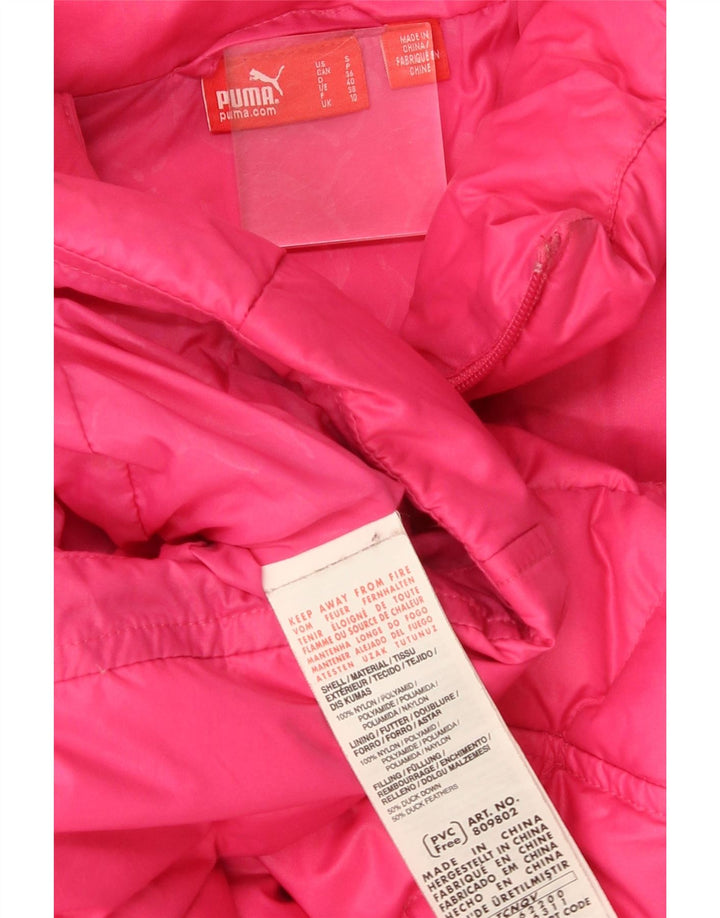 Colete acolchoado feminino Puma UK 10 pequeno rosa nylon
