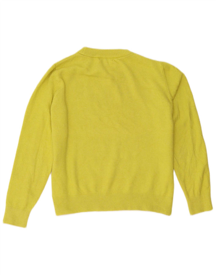 Suéter feminino Marks & Spencer com gola redonda Reino Unido 14 médio amarelo