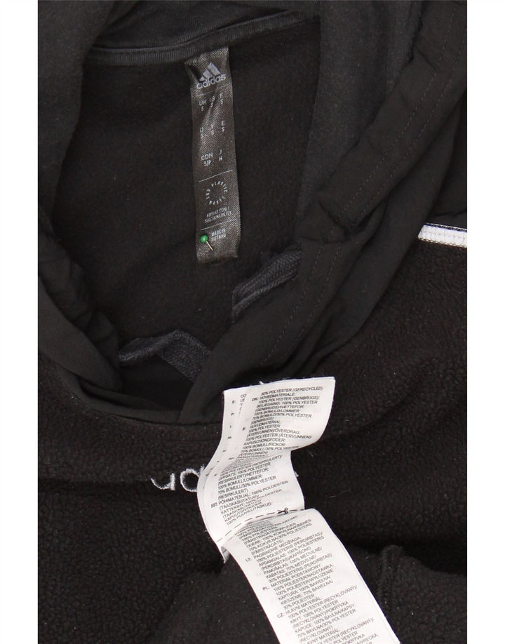 ADIDAS Mens Hooded Fleece Jumper Pequeno Poliéster Preto