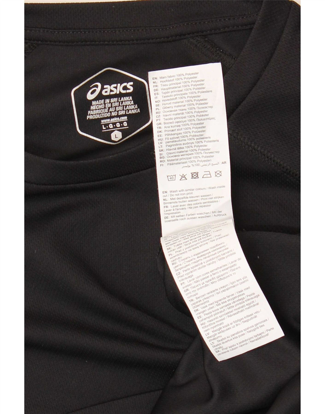Camiseta masculina Asics Top grande poliéster preto