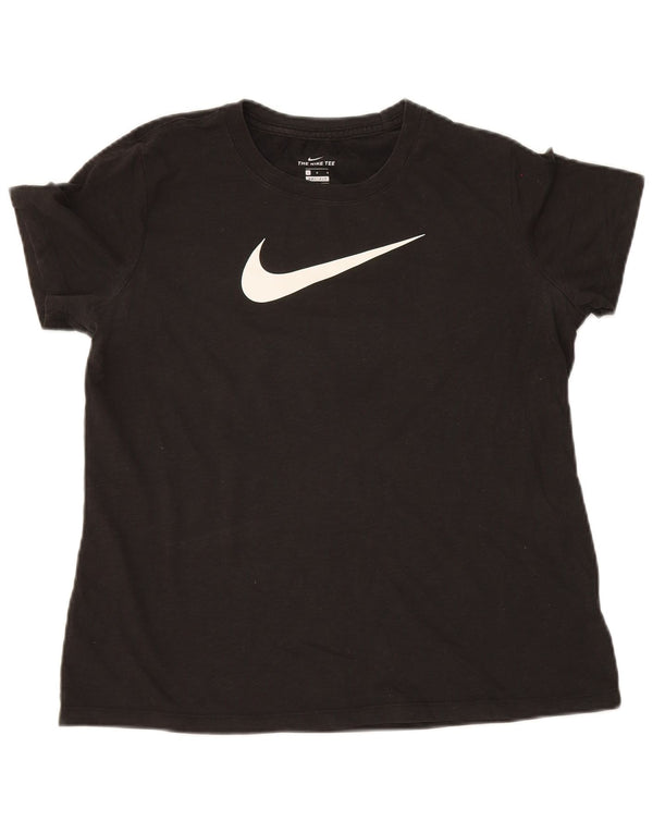 Camiseta Nike Feminina Dri Fit Graphic Top UK 16 Grande Preto
