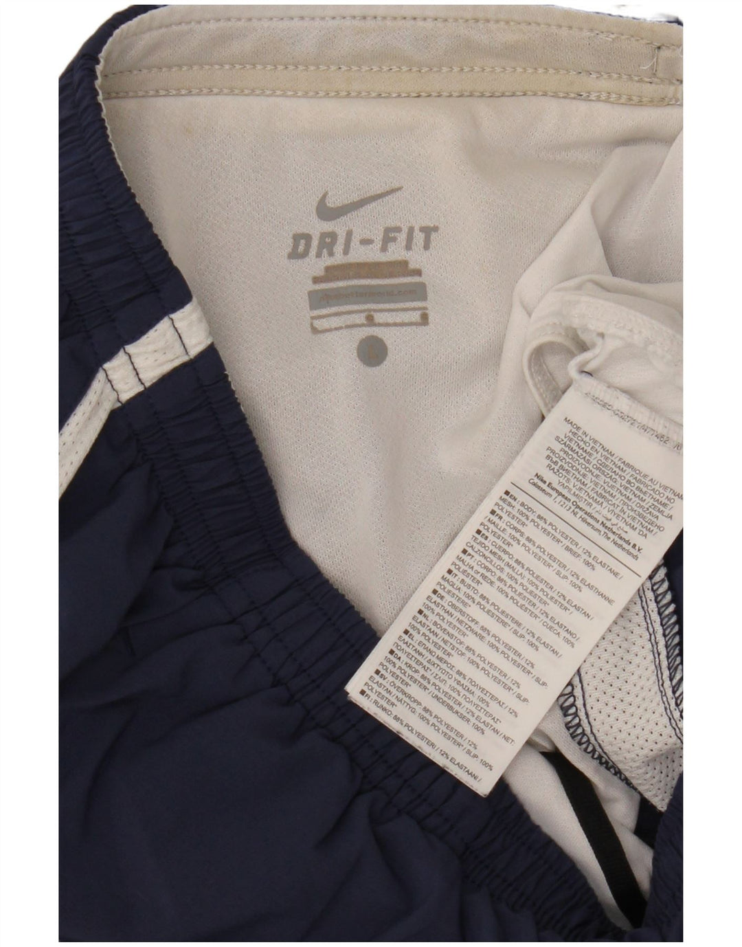 Shorts esportivos masculinos Nike Dri Fit grande poliéster colorblock azul marinho