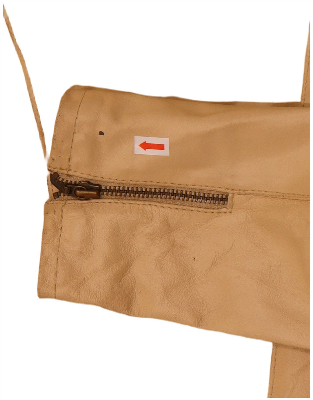 Jaqueta feminina de couro MOTIVI para motociclista Reino Unido 8 couro bege pequeno