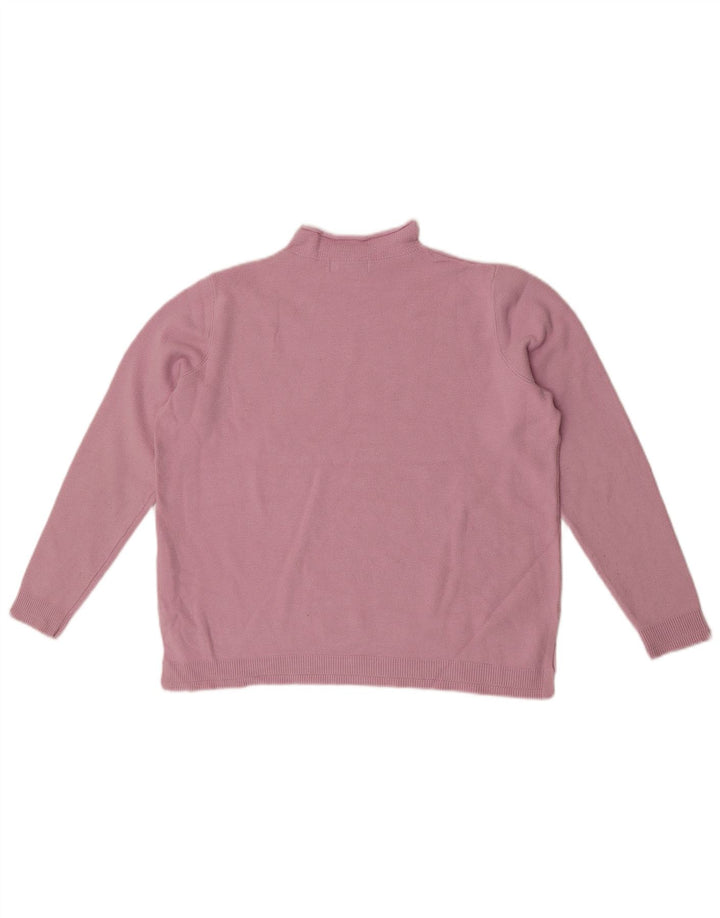 Suéter feminino Marks & Spencer com gola tartaruga Reino Unido 14 grande viscose rosa