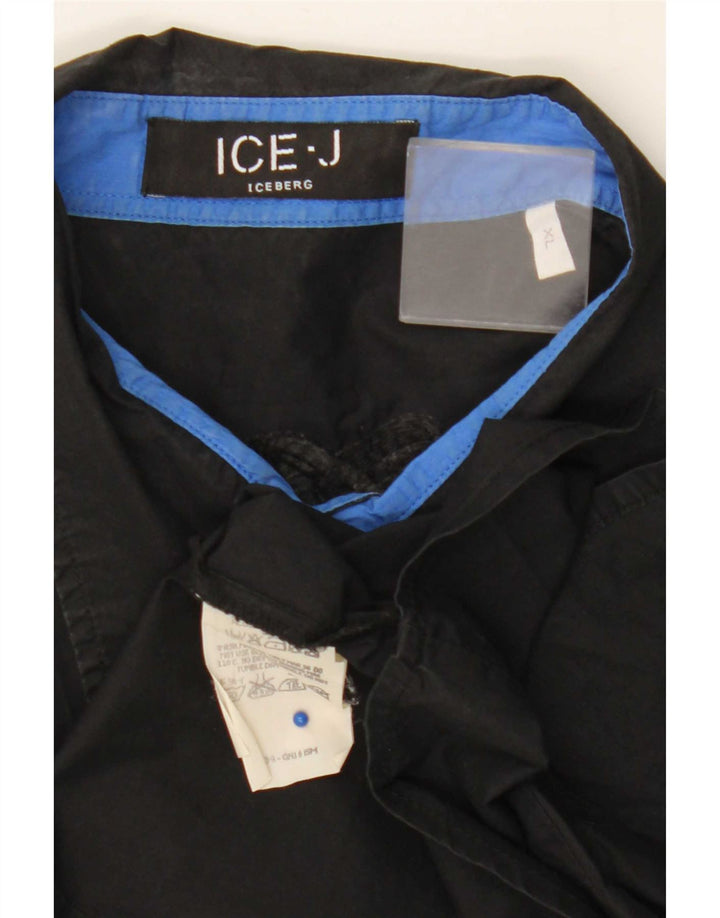 Camisa gráfica masculina Iceberg XL algodão preto