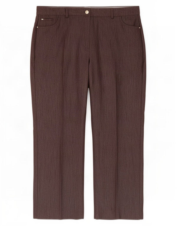 Calça feminina reta casual Marks & Spencer UK 18 XL W38 L27 marrom