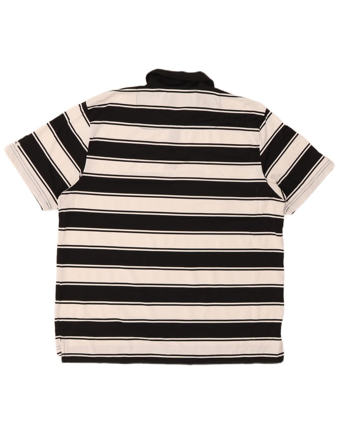 Camisa polo masculina de rugby IZOD grande poliéster listrado preto