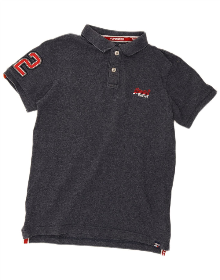 Camisa polo masculina Superdry Graphic grande algodão azul marinho