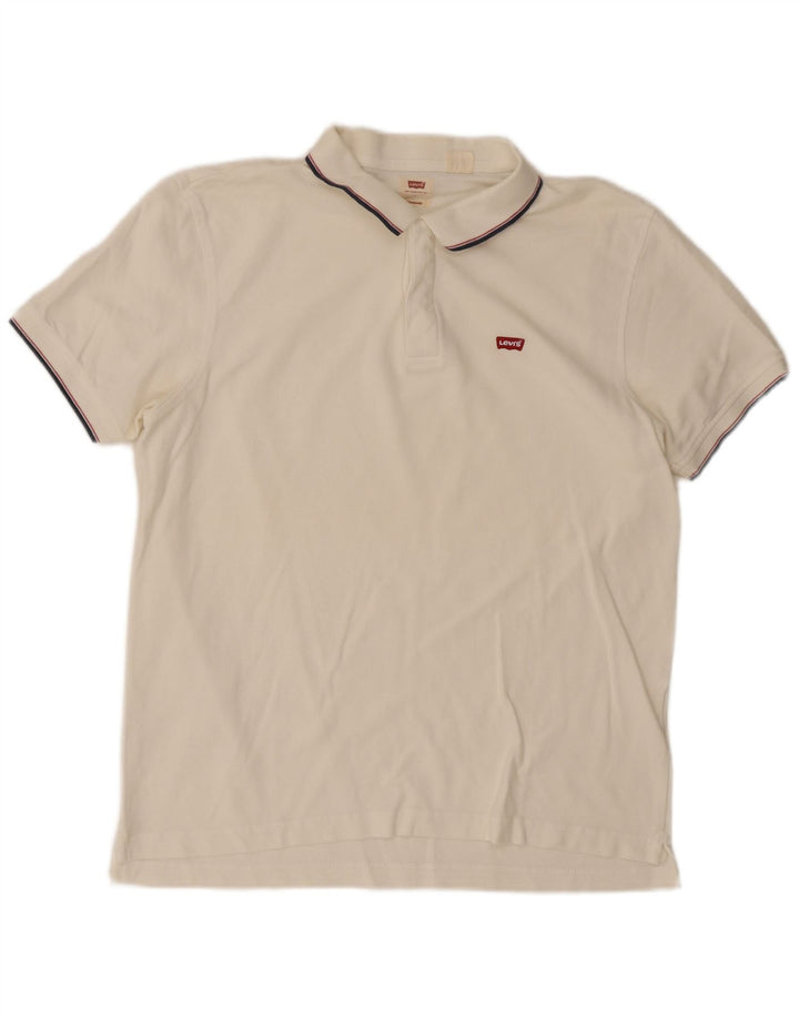 Camisa polo masculina padrão Levi's grande branca