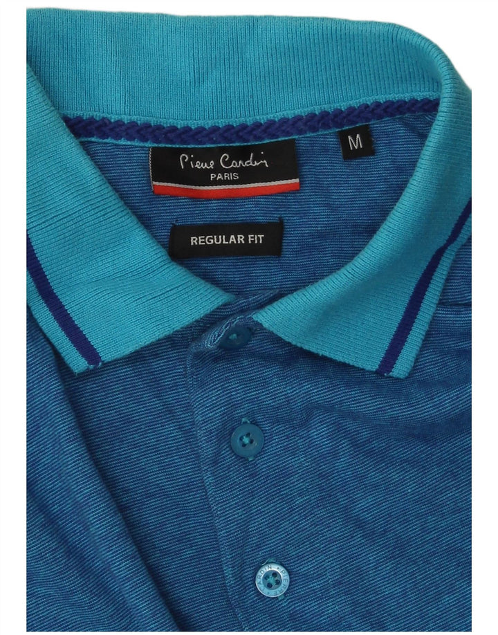 Camisa polo masculina Pierre Cardin Regular Fit algodão azul médio