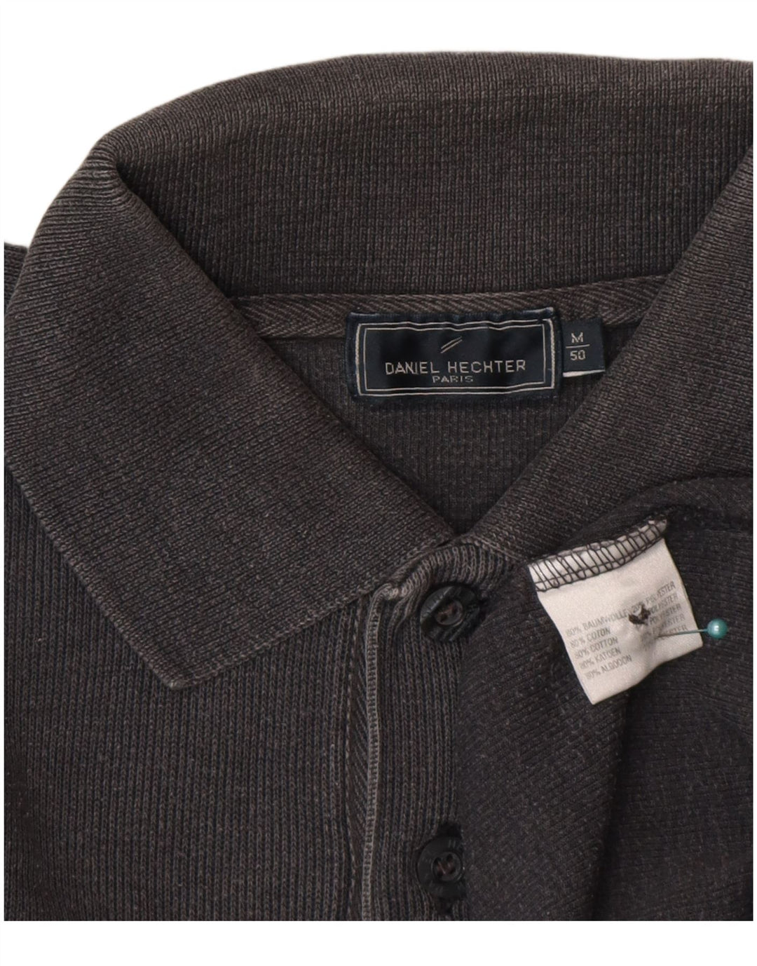 Suéter masculino Daniel Hechter com gola polo IT 50 algodão cinza médio