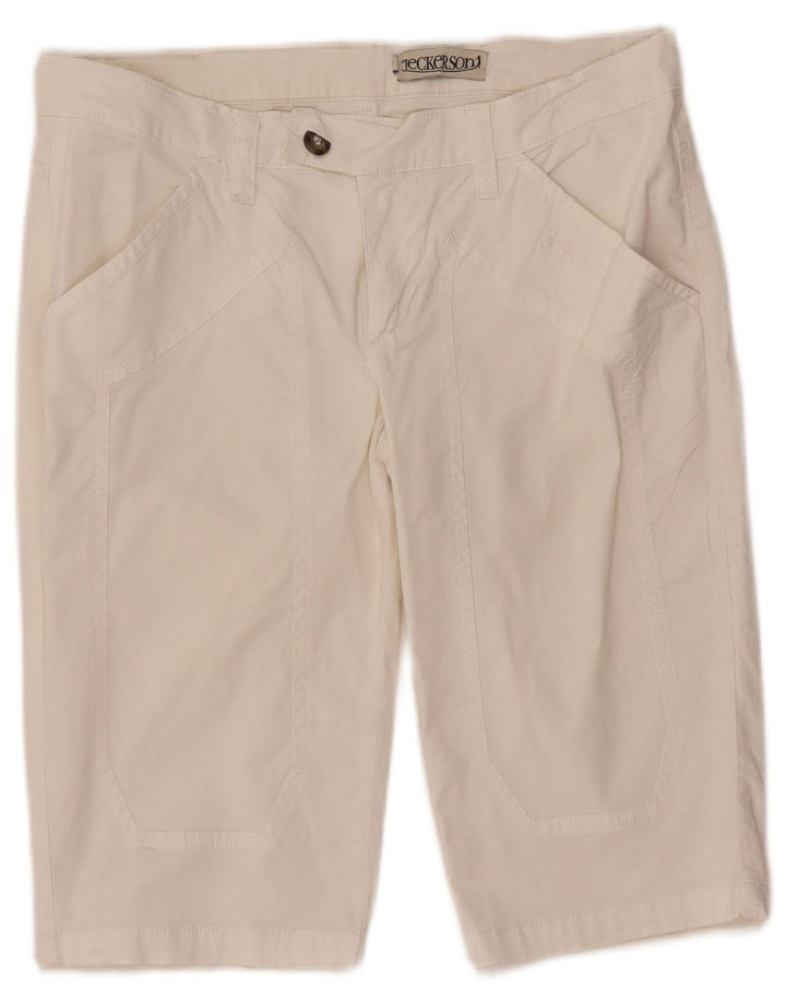 Shorts casual feminino Jeckerson W30 algodão branco médio