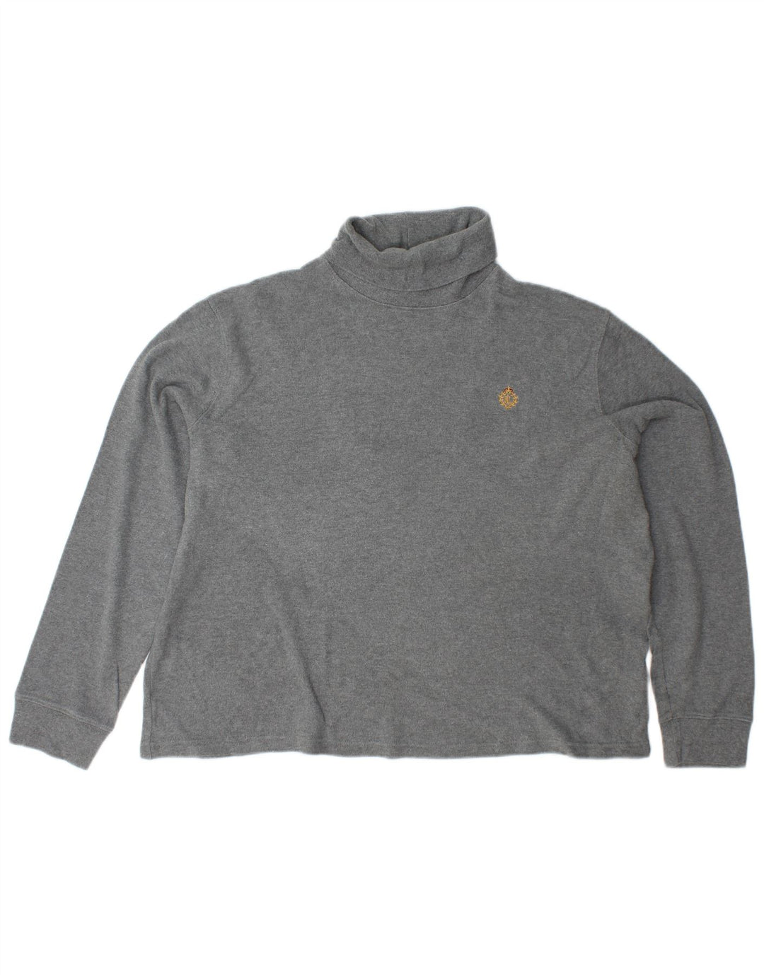 Suéter feminino RALPH LAUREN com gola redonda Reino Unido 18 XL algodão cinza