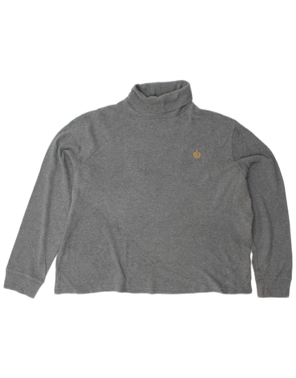 Suéter feminino RALPH LAUREN com gola redonda Reino Unido 18 XL algodão cinza