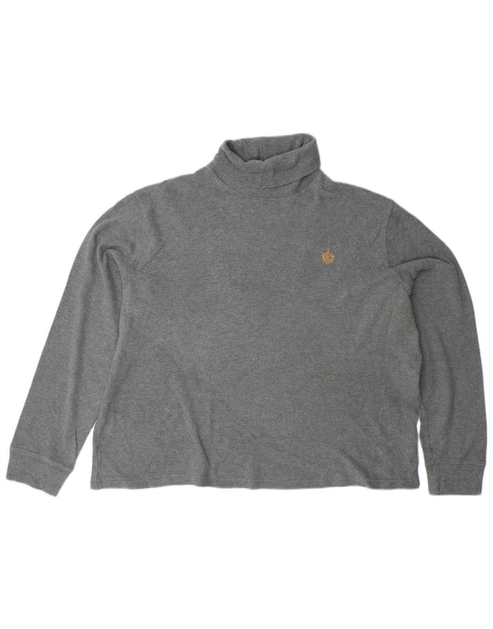 Suéter feminino RALPH LAUREN com gola redonda Reino Unido 18 XL algodão cinza