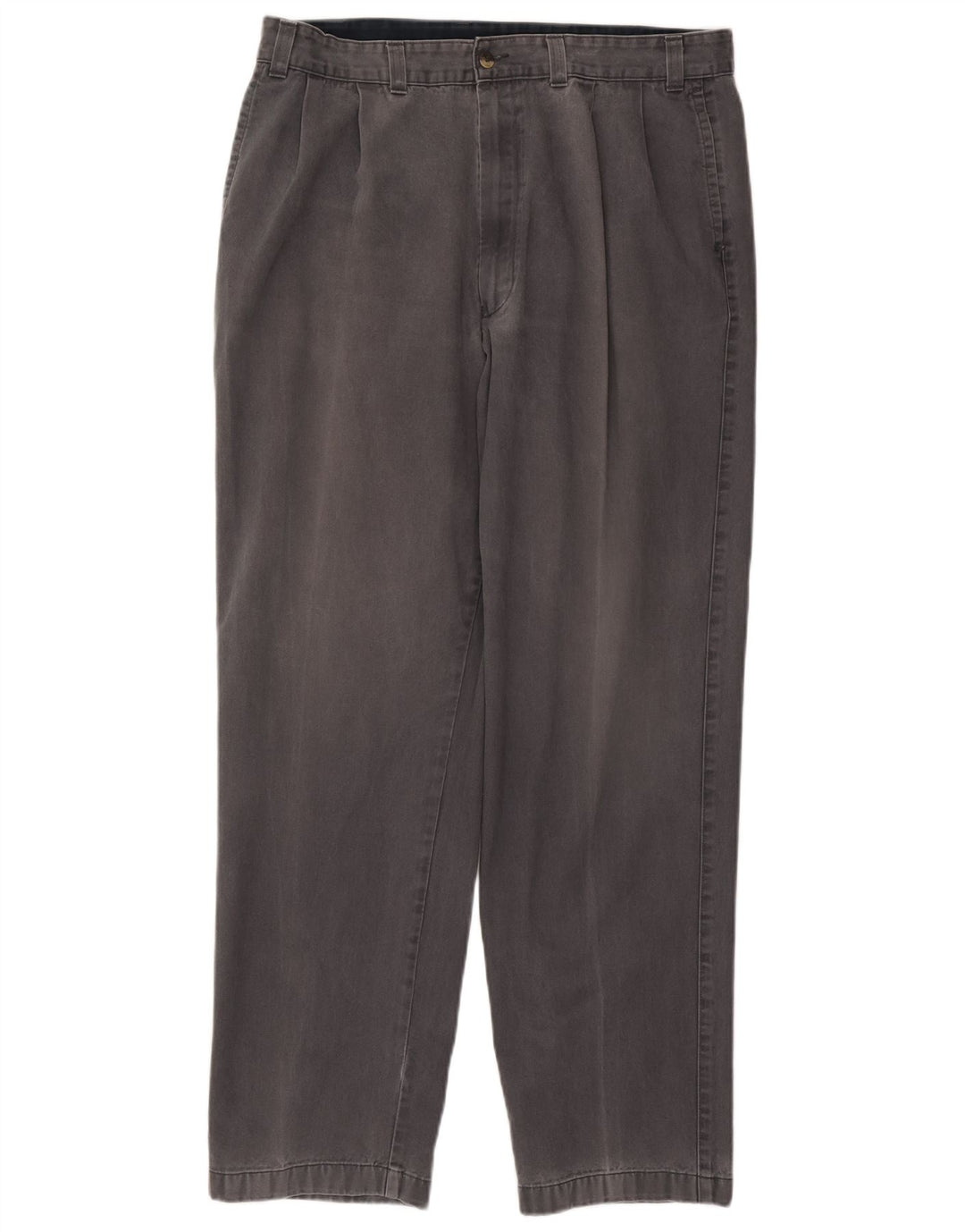 Calça chino masculina Marks & Spencer W38 L33 algodão cinza