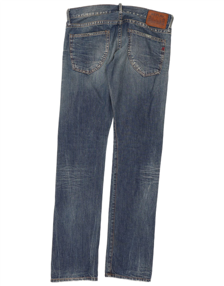 Replay Jeans reto feminino W31 L34 azul algodão