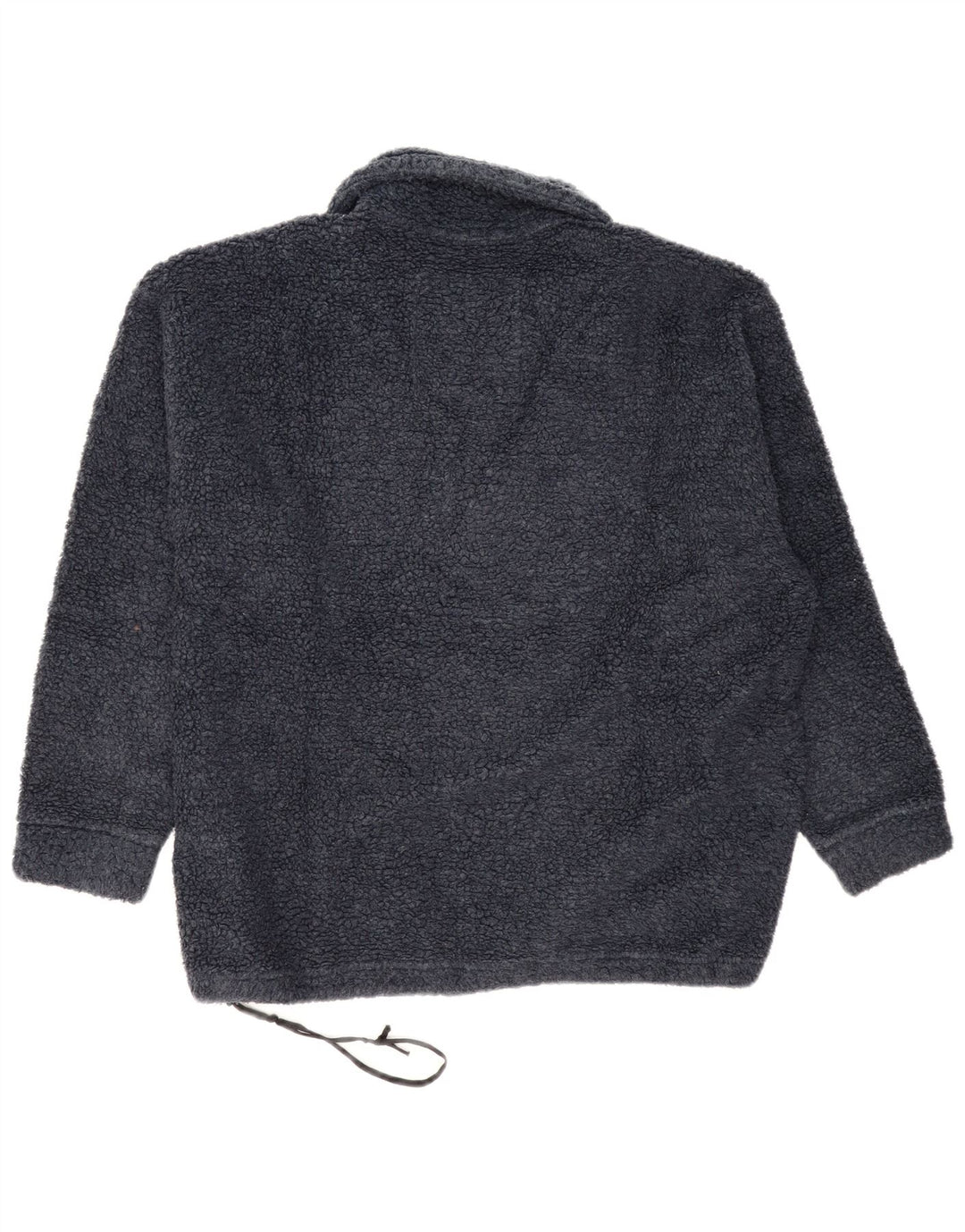 Belfe Suéter masculino de lã com gola polo gráfica oversized médio azul marinho