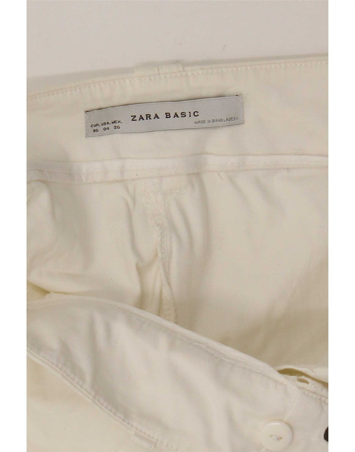 Shorts casuais femininos Zara EU 36 XS W26 branco