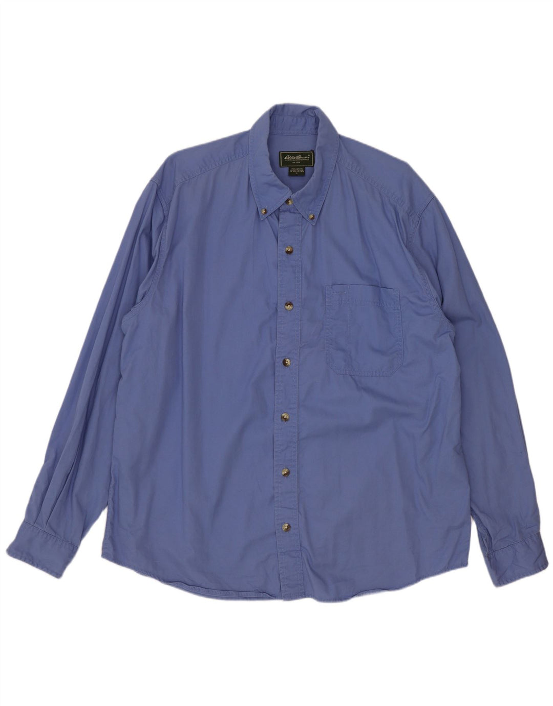 Camisa masculina Eddie Bauer grande algodão azul