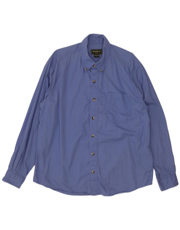 Camisa masculina Eddie Bauer grande algodão azul