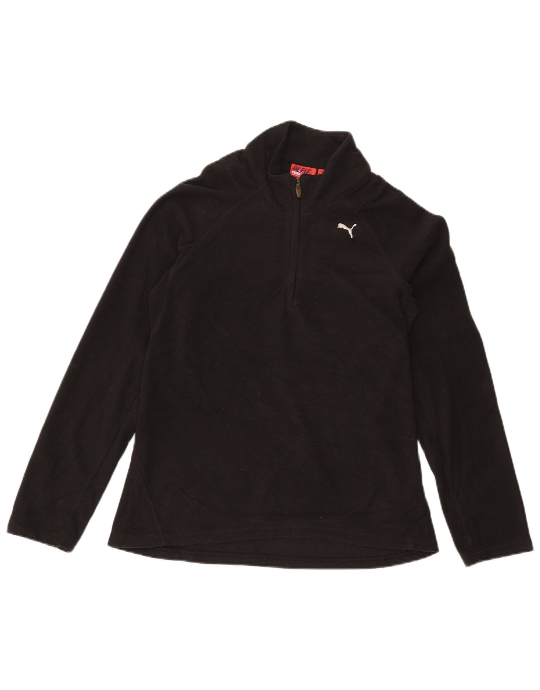 Jumper de lã feminino Puma com zíper e gola UK 12 poliéster preto médio