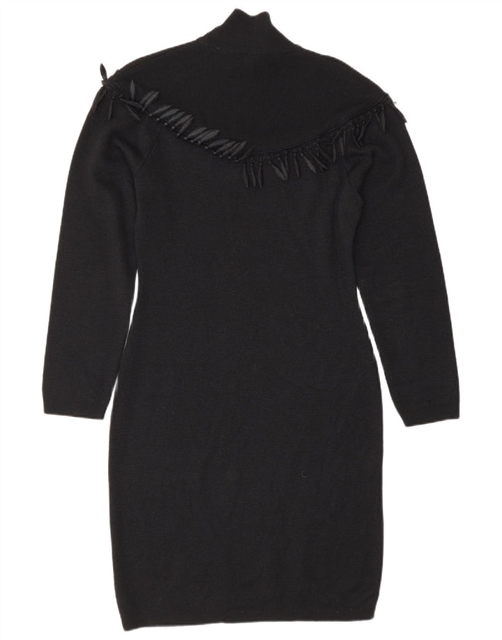 Vestido jumper feminino de manga comprida Byblos IT 42 lã preta média