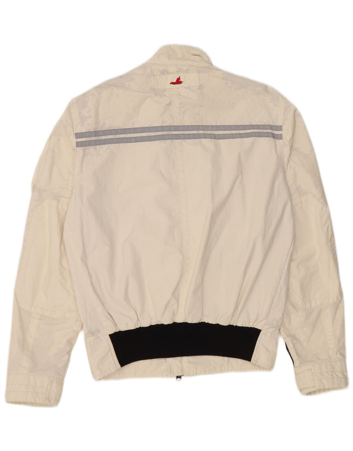 Jaqueta utilitária masculina Museum UK 38 médio branco colorblock nylon