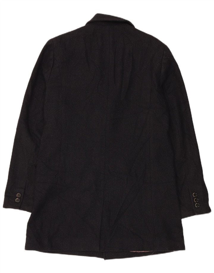 Sobretudo masculino Ted Baker tamanho 5 XL lã manchada preta