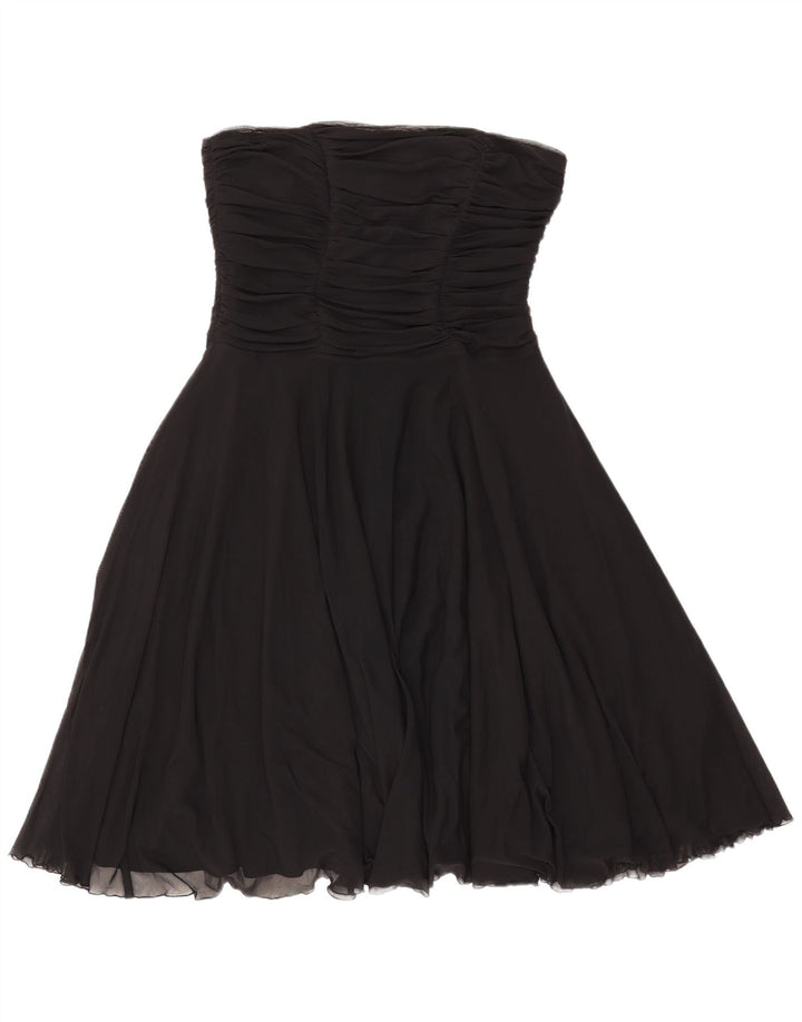 Vestido feminino Marks & Spencer sem alças Reino Unido 16 grande preto poliamida