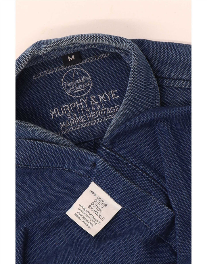 Camisa masculina Sailwear Murphy & Nye de algodão azul médio