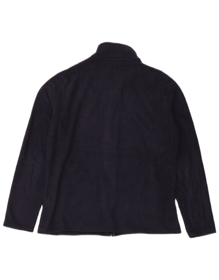 Jaqueta de lã feminina Marks & Spencer Reino Unido 14 grande poliéster azul marinho
