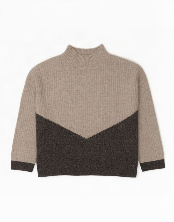 Suéter feminino Marks & Spencer com gola tartaruga Reino Unido 10 pequeno cinza