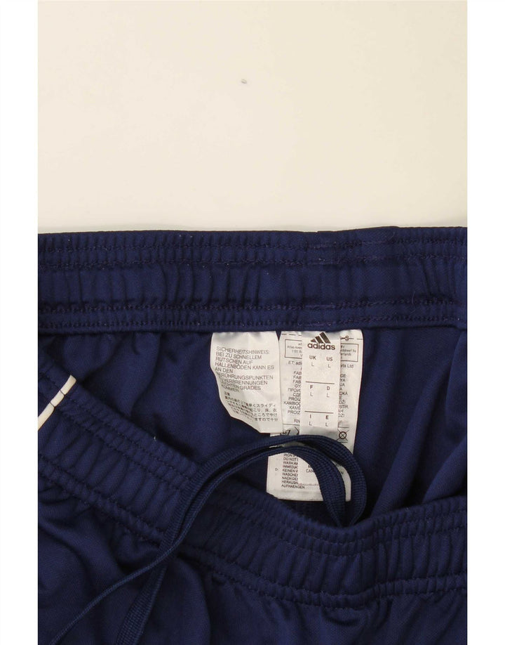 Calça de treino masculina Adidas Climalite grande poliéster azul marinho