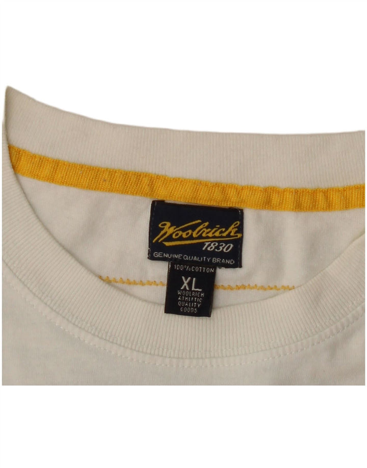 Camiseta masculina Woolrich com estampa gráfica XL algodão branco