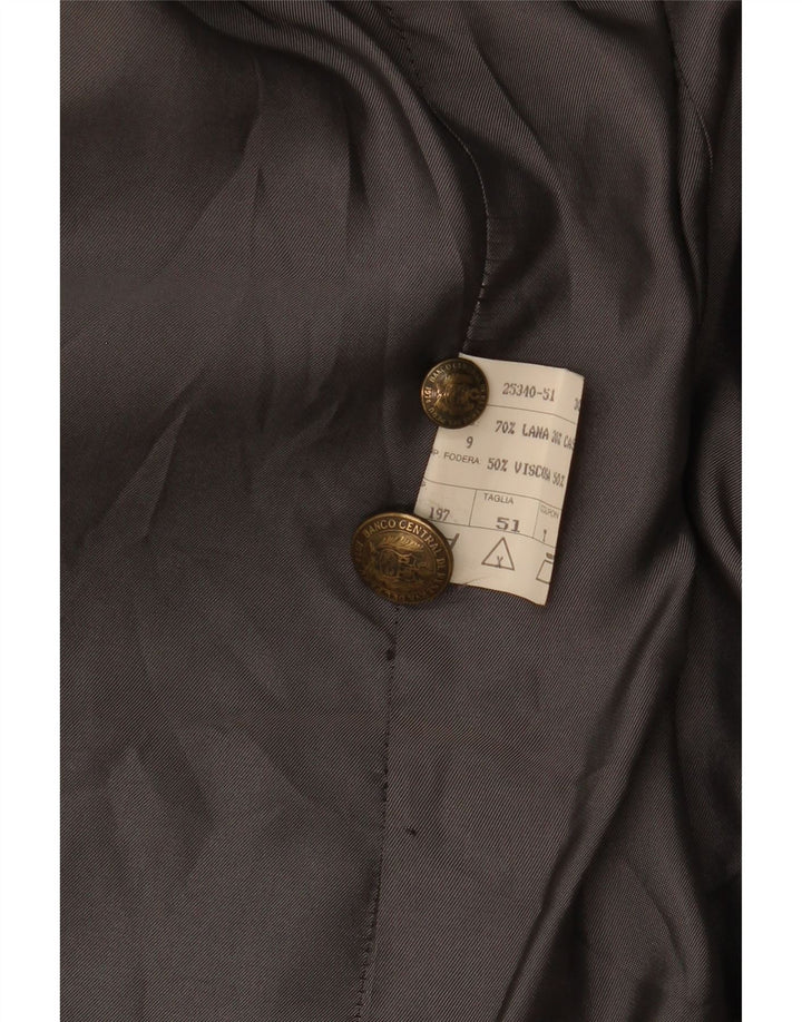 Jaqueta blazer feminina vintage com 2 botões IT 51 2XL lã cinza