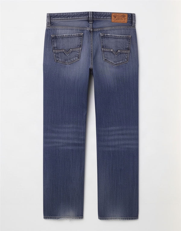 Diesel Mens Larkee Regular Straight Jeans W36 L32 Azul Algodão