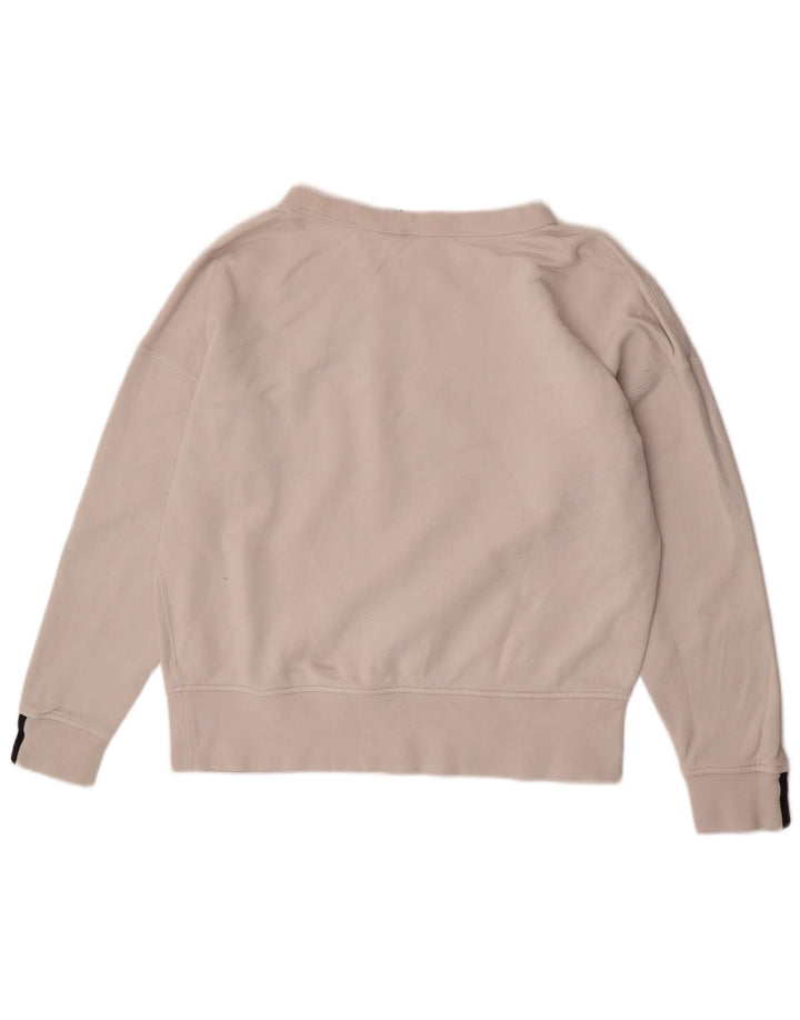 Adidas feminino oversized moletom jumper reino unido 10 pequeno algodão branco