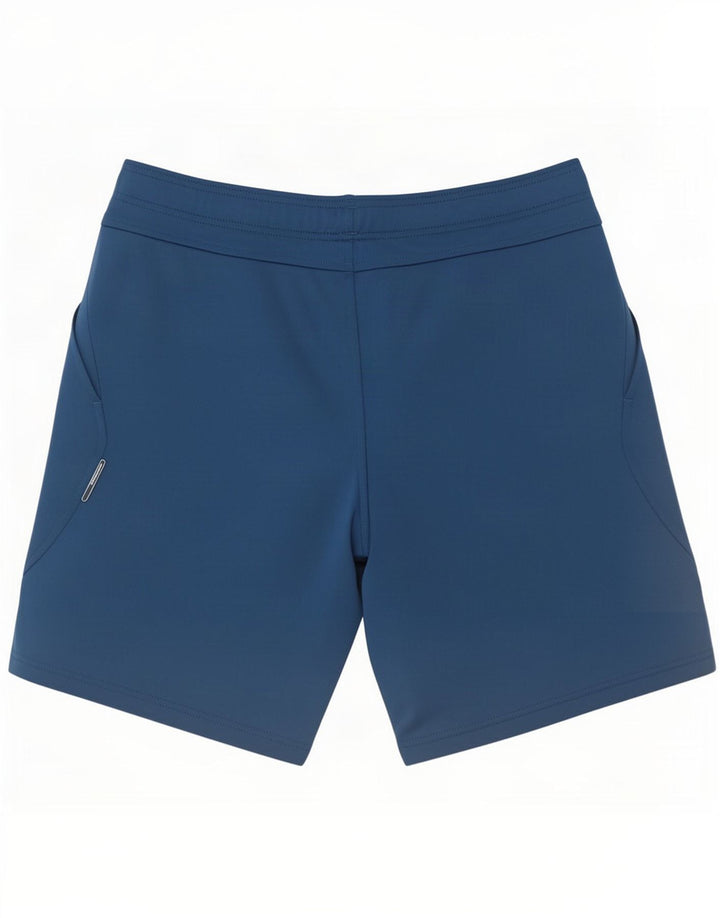 Shorts esportivos gráficos masculinos Reebok pequenos poliéster azul marinho