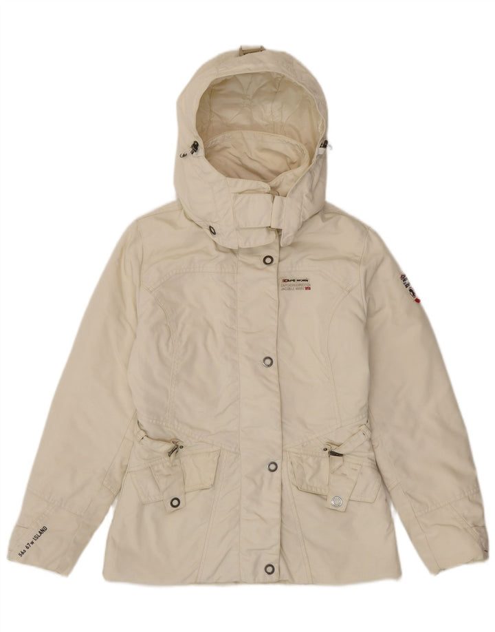 Jaqueta corta-vento feminina CAPE HORN com capuz Reino Unido 14 Médio Off White