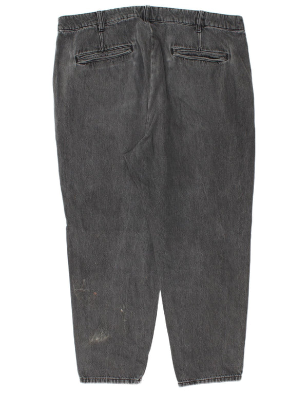 Zara Mens Jeans Cropped Tapered EU 46 XL W36 L25 Cinza Algodão