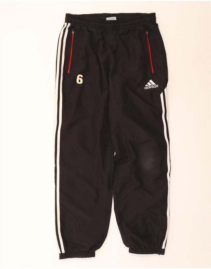 Calça de treino masculina Adidas Joggers UK 38/40 poliéster preto médio