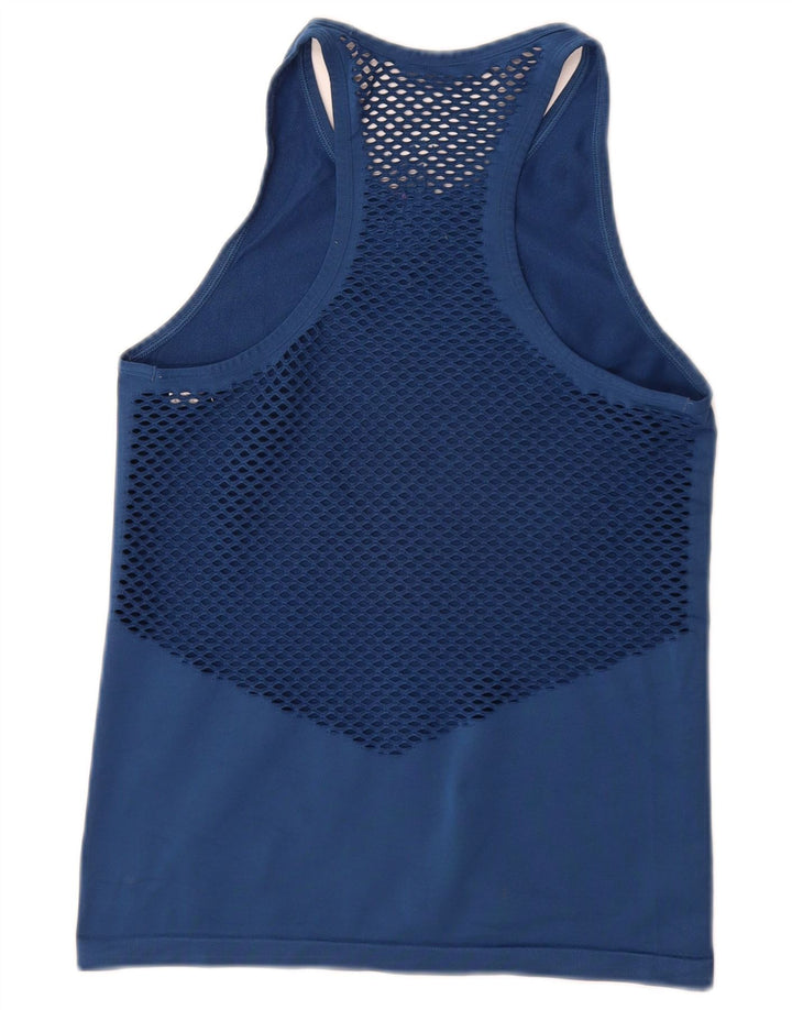 REEBOK feminino Les Mills Graphic Vest Top Reino Unido 8 pequeno azul marinho