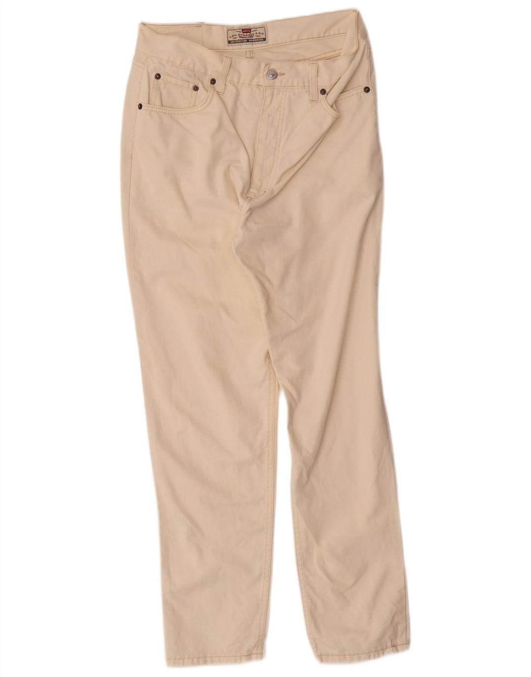 Jeans retos femininos LEVI'S W34 L30 algodão branco