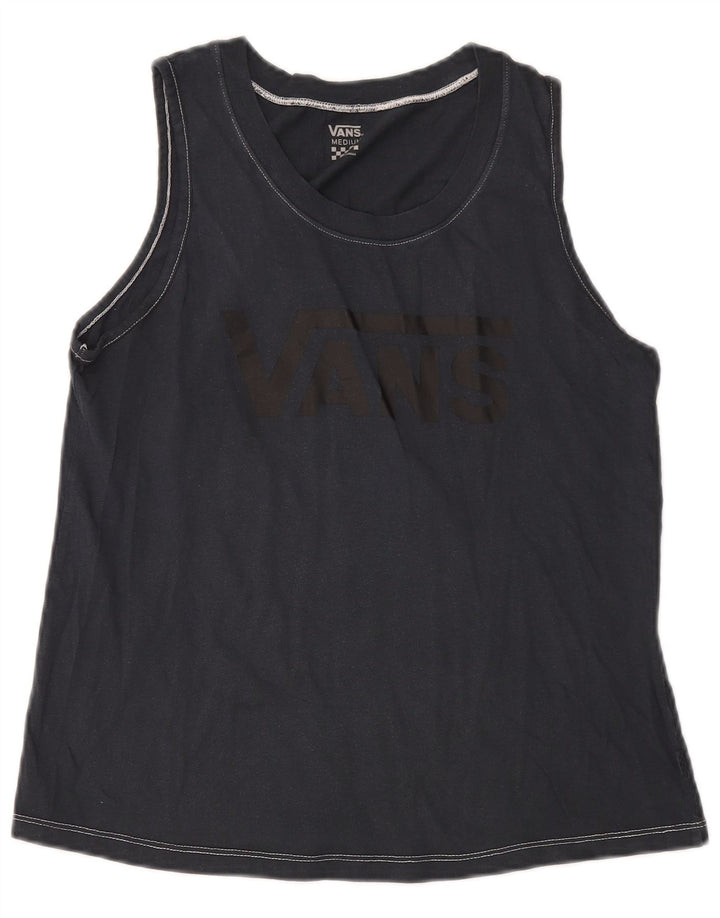 Vans Womens Graphic Vest Top UK 12 Médio Azul Marinho
