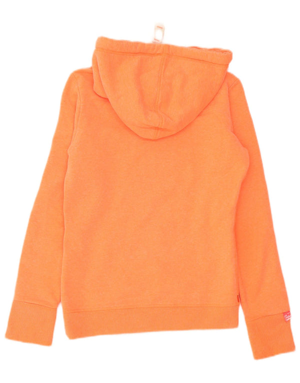 Superdry feminino gráfico moletom com capuz UK 6 XS laranja algodão