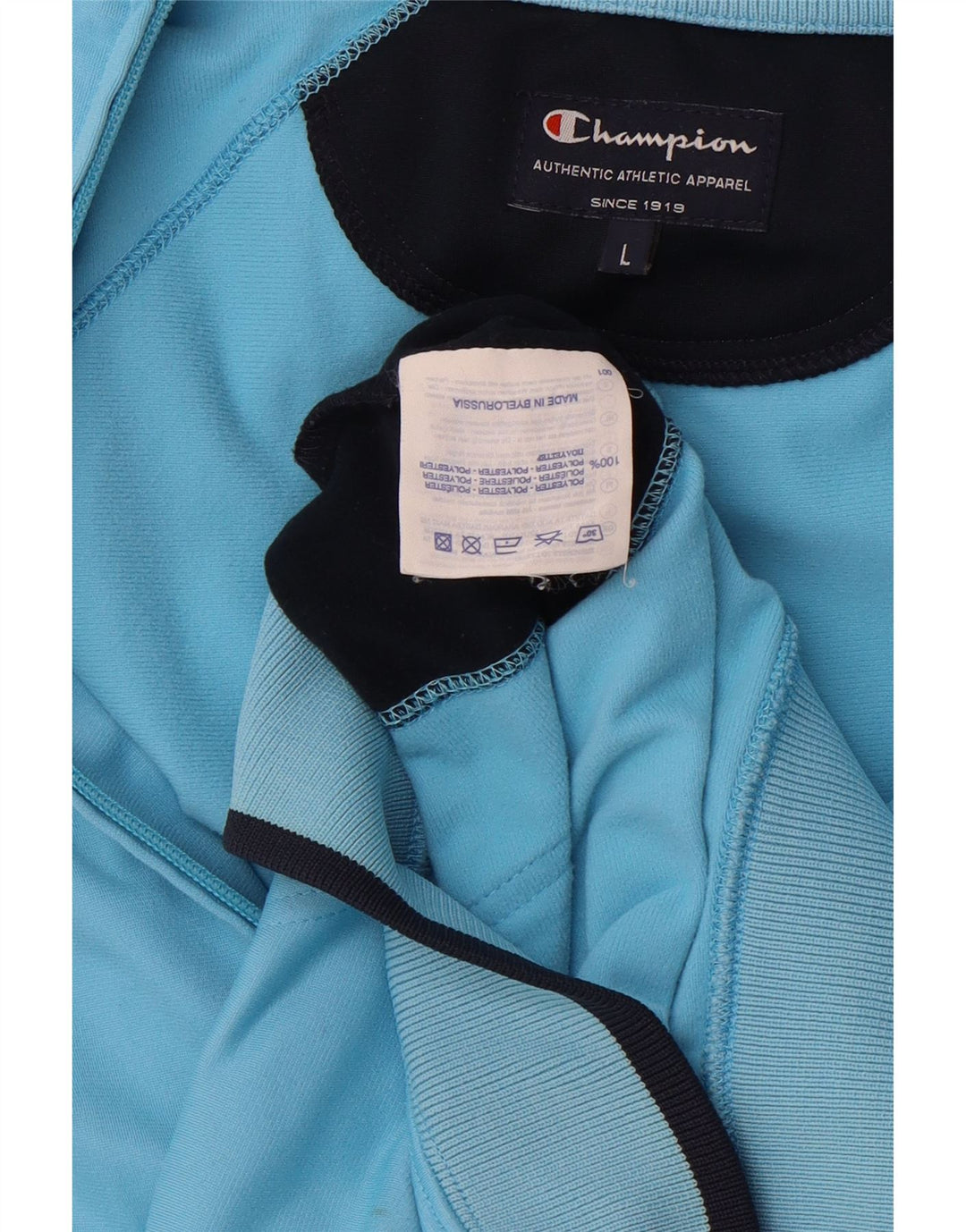 CHAMPION Womens Graphic Tracksuit Top Jacket UK 16 Large Blue Colourblock