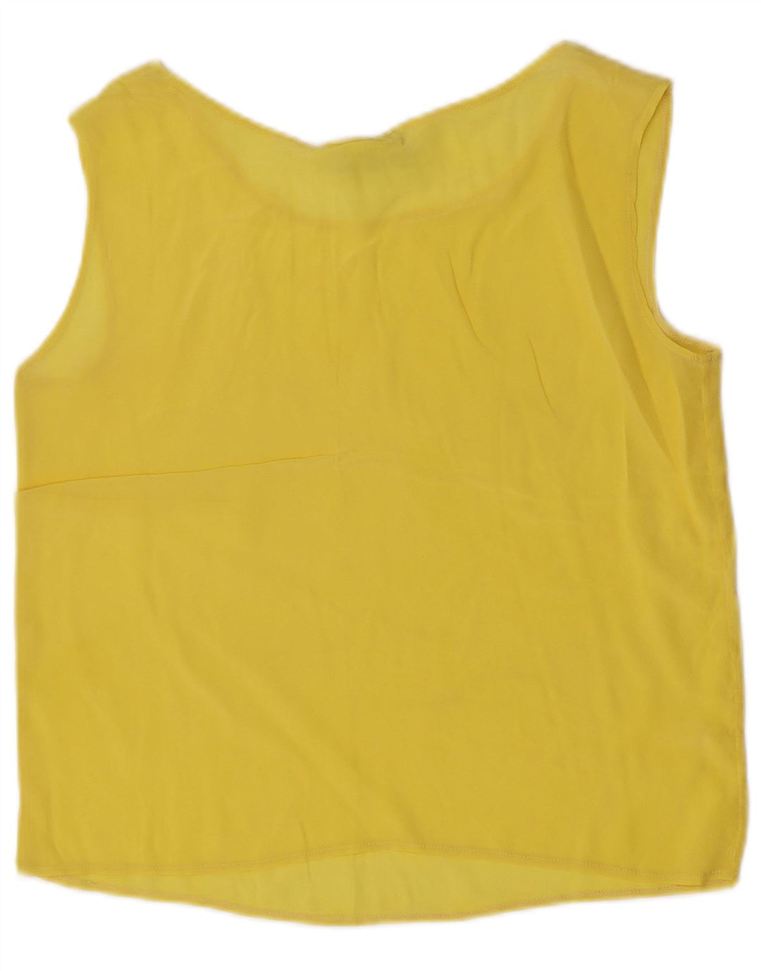 Blusa feminina vintage sem mangas Top IT 42 acetato amarelo médio