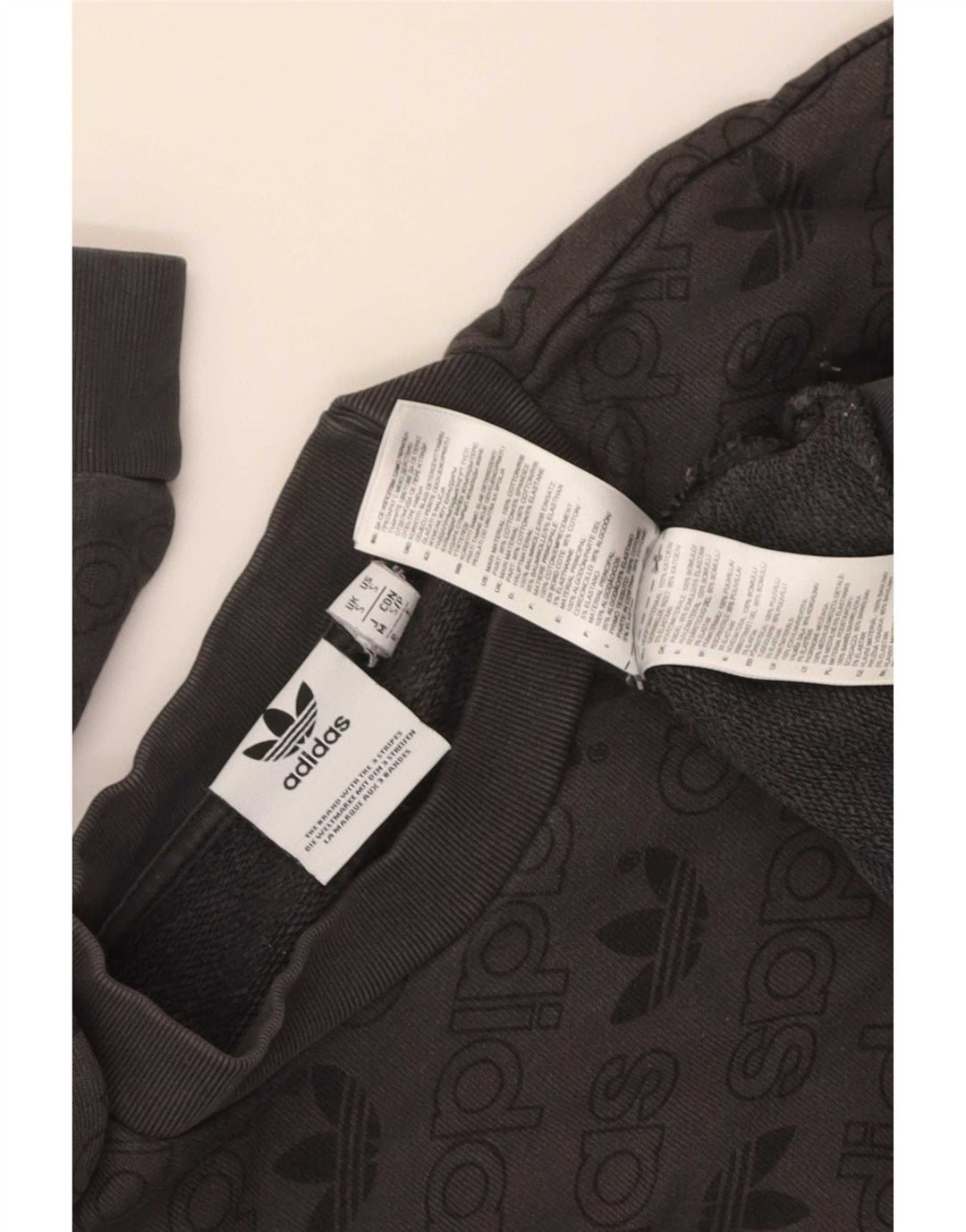 Adidas Mens Graphic Moletom Jumper Pequeno Algodão Cinza